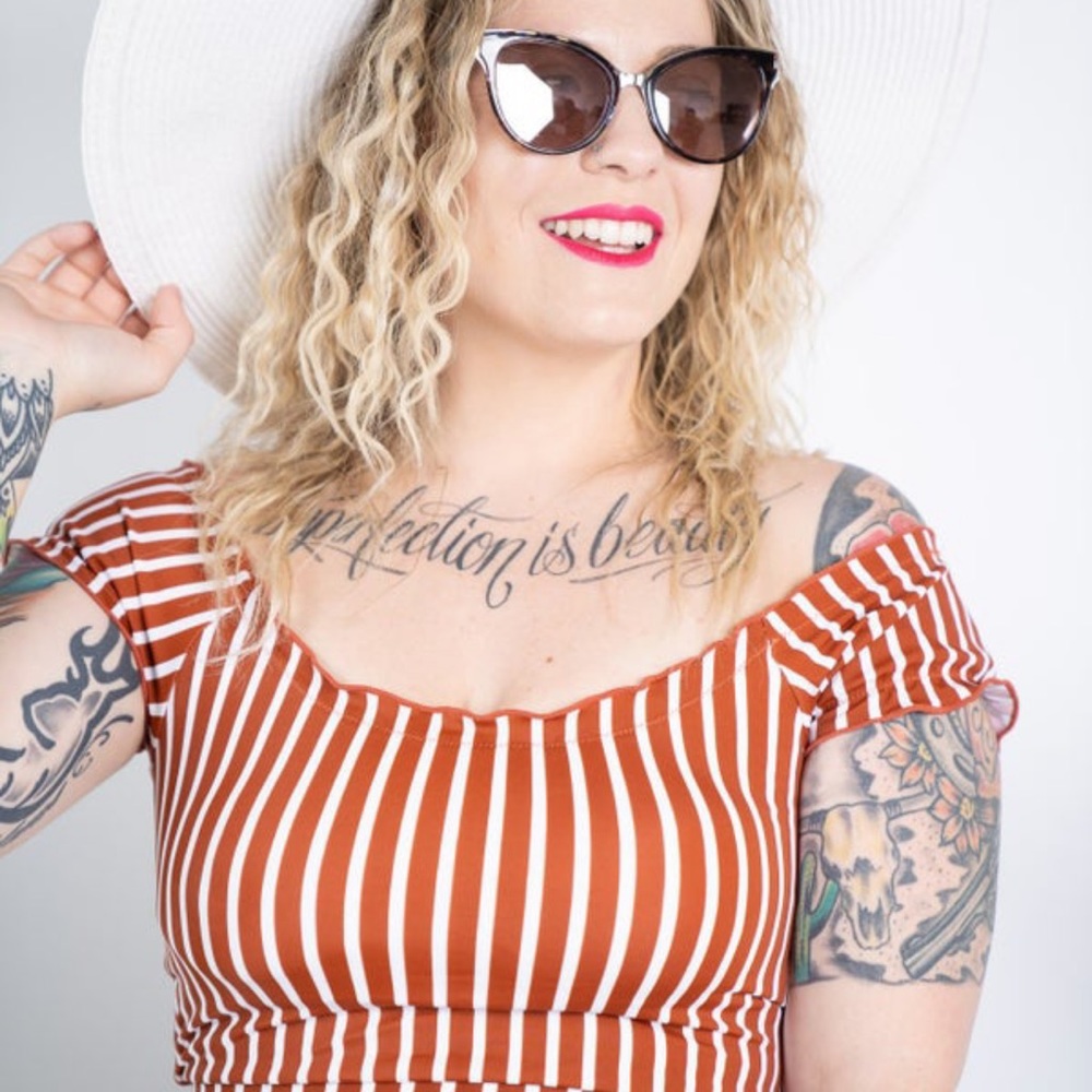 Off the Shoulder Swim Top